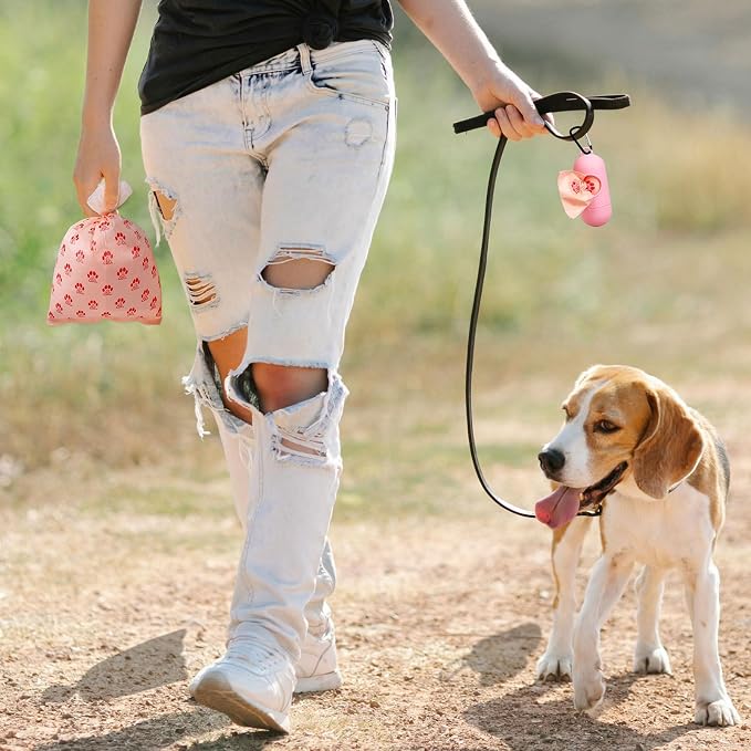 Dog Poop Bags Rolls with Dispenser 150 Count Biodegradable Poop Bags for Dog and Cat Cherry Blossom Scented Waste Bag Leak Proof Doggie Poop Bag Doggy Trash Bag Pink - Image 9