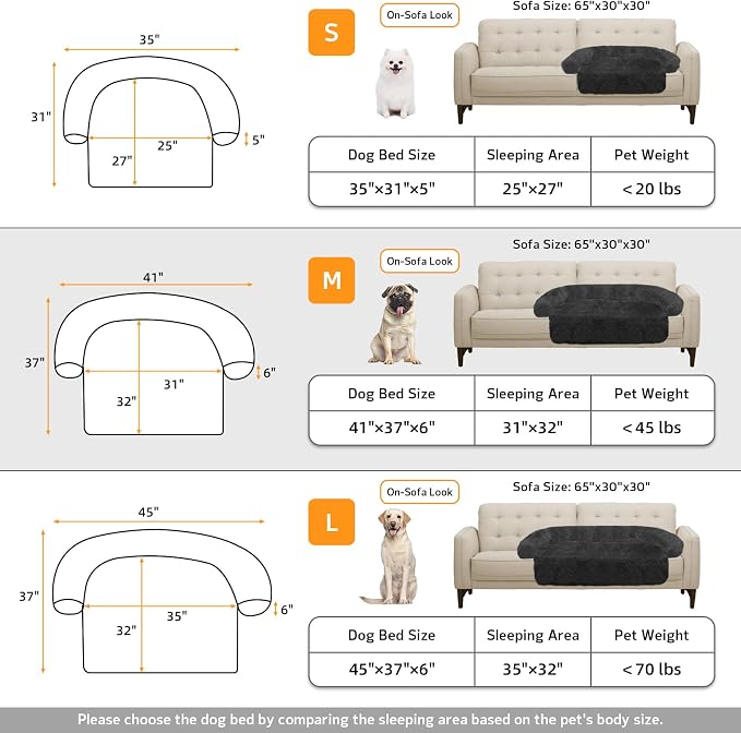 Calming Dog Bed Fluffy Plush Dog Mat for Furniture Protector with Removable Washable Cover for Large Medium Small Dogs and Cats (Medium(41x37x6), Dark Grey) - Image 5