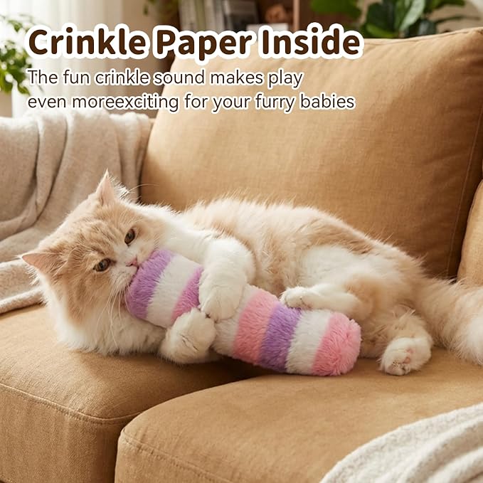 Cat Toys 3 Pack Catnip Pillows, Soft and Durable Crinkle Sound, Rainbow | With Catnip Inside, Interactive Cat Toy For Indoor Cats, Promotes Kitty Exercise - Image 5