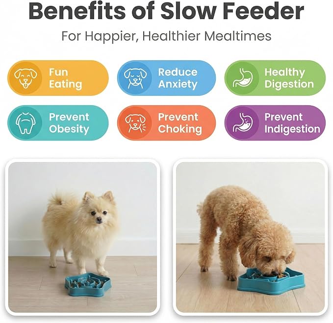 Pet Slow Feeder Bowl for Small Dogs, Puzzle Feeder for Petite Dogs, Anti-Choking, Slow Eating, 350ML Capacity, BPA-Free, Small Size - Image 6