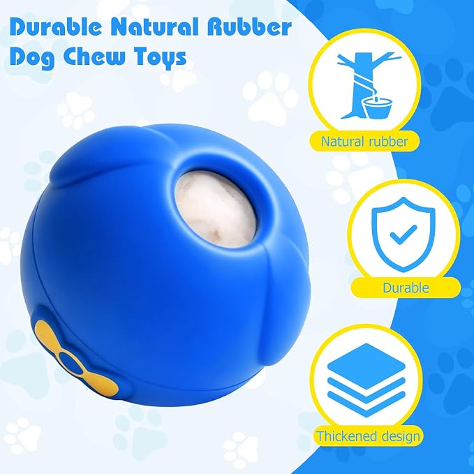 Yipetor Wobbly Dog Chew Toy, Frozen Treat Lick Ball for Medium Large Dogs | 4IN Enrichment Toy, IQ Puzzle, Keeps Them Busy, Chew Resistant, Heavy Duty, BPA-Free Rubber & Dishwasher Safe - Image 5