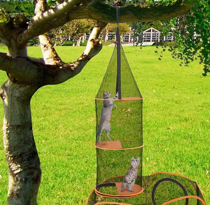 6-in-1 Modular Cat Playground with Hanging Climbing Tunnel,Large Cat House Condo & Enclosure for Multiple Cats,Portable Cat Activity Center with Cube Tents & Y-Tunnel for Cats,Rabbits & Small Animals - Image 8
