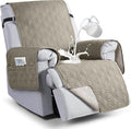 VANSOFY 100% Waterproof Recliner Chair Covers Washable, Khaki, 20" | Non-Slip, Slipcover with Pocket, Furniture Protector, Elastic Straps, Chair Cover for Pets, Dogs by VANSOFYFURNITURECOVERS