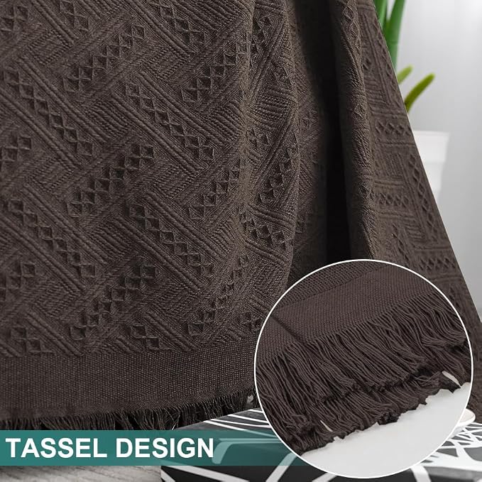 MYSKY HOME Chocolate Geometrical Sofa Covers, Sectional Couch Covers for 2 Cushion Couch Couch Cover Living Room Sofa Throws Sofa Slipcovers for Pets, Kids (Large, 71" x 102", Chocolate) - Image 4