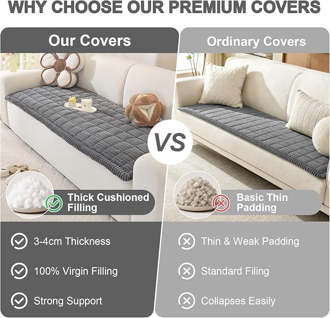 OstepDecor Couch Cover for Dogs, Washable Non Slip Sofa Cover for Pets | Soft Couch Covers for Sofa, Loveseat and Sectional, Furniture Protector Against Pet Hair & Dirt (35.4" x 35.4", Dark Grey) - Image 7