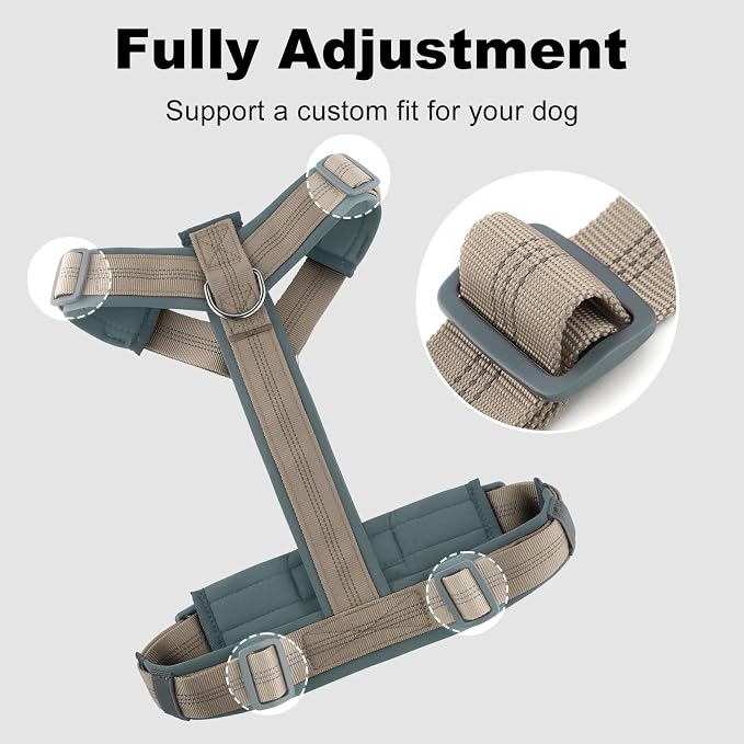 Plutus Pet No Pull Dog Harness, Adjustable Nylon Harness with Soft Padding | Reflective with Front Clip, Heavy Duty for Training and Walking, for Small Medium Large Dogs, Beige, S - Image 8