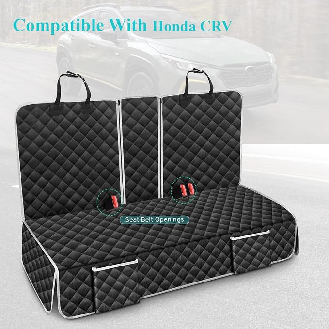 Dog Car Seat Cover Protector for Honda CRV CR-V Back Seat 2026 2025-2000 | for CR-V LX EX EX-L Navi Hybrid Sport Touring Rear Seat Accessories Pet Bench Backseat Covers Non-Slip Backing 2027 - Image 9