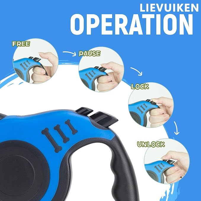 Retractable Dog Leash Automatic Telescopic Tractor Dog Tape | Pet Tape 10/16 FT Durable and Convenient, with Non-Slip Handle, Suitable for Small and Medium-Sized Dogs - Image 3