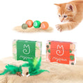 Migipaws Paw Palace Replacements,3 EVA Balls,1 Catnip Ball,2 Coconut Tree Teaser Pole Feather Accessories,Cat Ball Toys by MigipawsCreateMoreEnjoymenttoPetsandFamily