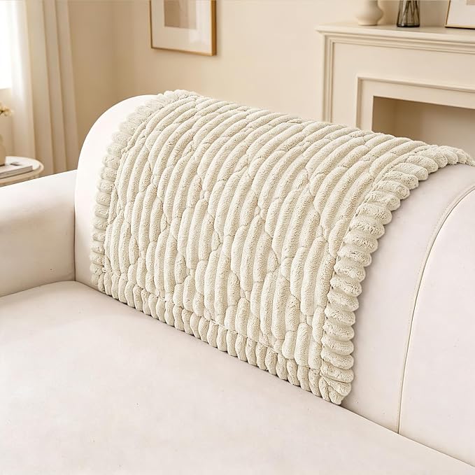 100% Waterproof Fuzzy Couch Cover for Dogs, Washable Non-Slip Pet Couch Covers for Sofa, Soft Thick Furniture Protector Sofa Slipcover Mat for Dogs (Beige, 27.5" x 59") - Image 9