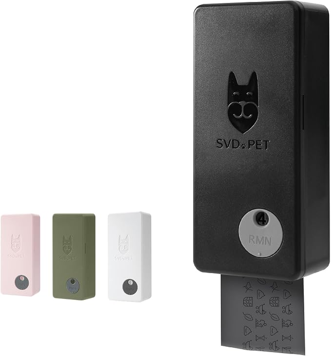 SVD.PET Dog Poop Bag Dispenser, Wall Mount Pet Waste Bag Dispenser Station | Weatherproof Outdoor or Indoor Bag Holder, Easy to Refill Magnetic Cover (Black, Dispenser only) by SVDPET
