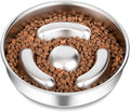 Slow Feeder Dog Bowl Stainless Steel，8-inch Diameter Dog Slow Feeder Bowl，Heavy Duty with Non-Slip Rubber Base，2Cups Capacity for Medium & Large Dog.Thick and Heavy Edition by RooXchowla