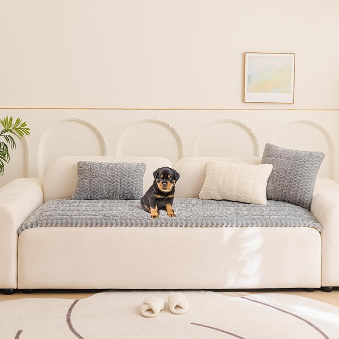 Pet Couch Cover Dogs Washable Sofa Protector Covers Non Slip Fuzzy Dog Mat | Soft Flannel, Anti-Slip Backing, Protect Furniture from Hair, Dirt, Messes, Fit Sofa and Loveseat - Image 2