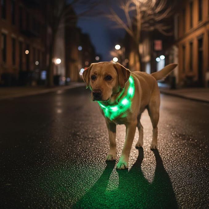 Light Up Dog Collar, Rechargeable Glowing Dog Collar, Light Dog Collar for Night Walking with 1640 FT of Visibility - Brightest LED Dog Collar Light, 3 Flashing Modes, Keeps Your Pets Safe in The Dark - Image 5