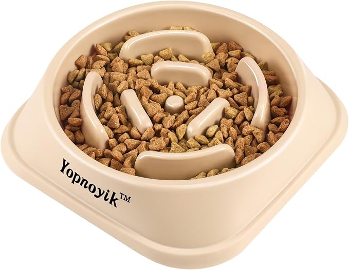 Slow Feeder Dog Bowls for Large Dogs | Non-Slip Base, Anti-Choking Design, Reduces Bloating & Overeating, Easy to Clean, 4 Cups by Yopnoyik
