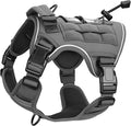 Heavy-Duty Tactical Dog Harness for Large Dogs, No Pull Adjustable Reflective Pet Vest with Molle System, K9 Military-Grade Control for Service Training, Outdoor & 10+ Breeds, Gray, Small by Bruvoalon