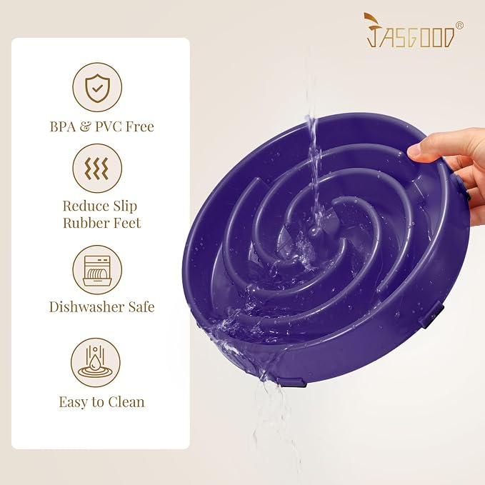 JASGOOD Slow Feeder Bowl for Large Dogs, Anti-Gulping Pet Bowl, Prevents Bloat & Choking - Image 5