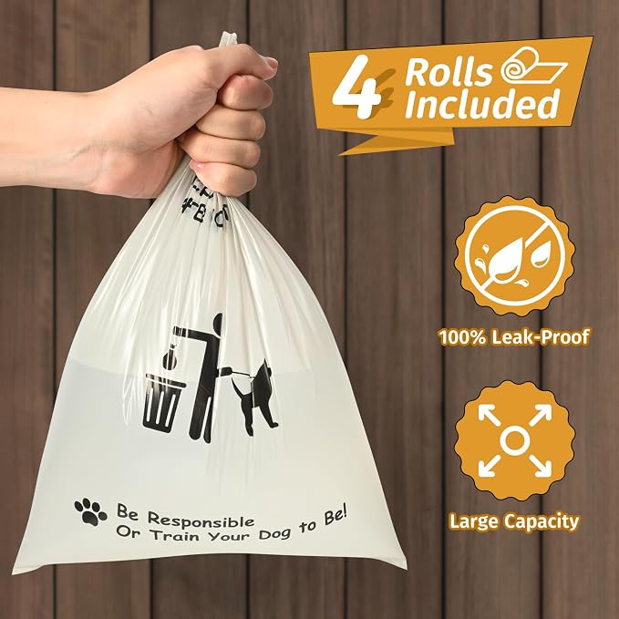 Dog Poop Bag Dispenser for Hanging Use, Grey Poop Bag Holder with Magnetic Closure, Includes 4 Rolls (60 Bags) - Image 6