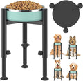 Oppro Adjustable Dog Bowls Elevated Stand, 4 Heights, Wide 6-10" | Metal Raised Tall Single Food Bowl Holder, Sturdy Lifted Water Feeder for Medium Large Small Breed,H:8”/10”/12”/13.8”,Black by Oppro