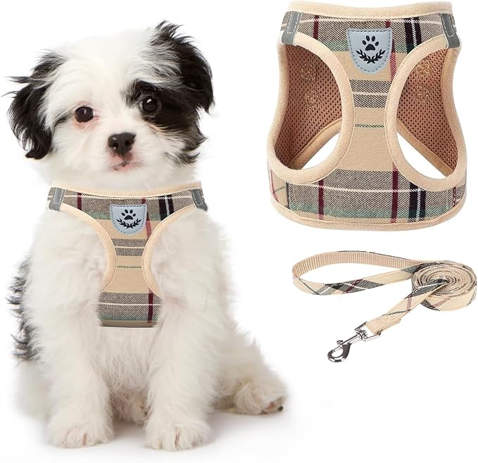 KOOLTAIL Dog Harness and Leash Set for Medium Large Dogs, Step in No Pull Soft Mesh Dog Harness Comfort Padded Pet Vest, Adjustable Reflective Easy Walking Puppy Cats Harnesses Training by KOOLTAIL