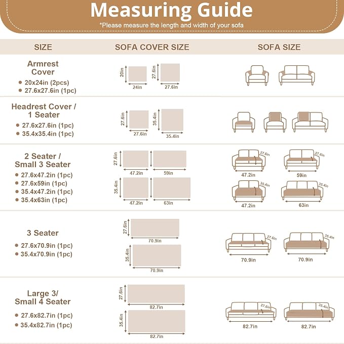 OstepDecor Couch Cover for Dogs, Washable Non Slip Sofa Cover for Pets | Soft Couch Covers for Sofa, Loveseat and Sectional, Furniture Protector Against Pet Hair & Dirt (27.6" x 70.9", Khaki) - Image 8