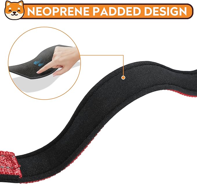 Reflective Dog Collar, Adjustable Soft Neoprene Padded Nylon Pet Collars with Buckle for Medium Dogs,M, Red | Breathable Nylon for Medium Dogs,Tear-Resistant Webbing,Chafe‑Free on Walks and Hikes,Metal D-Ring,Night Safety - Image 4