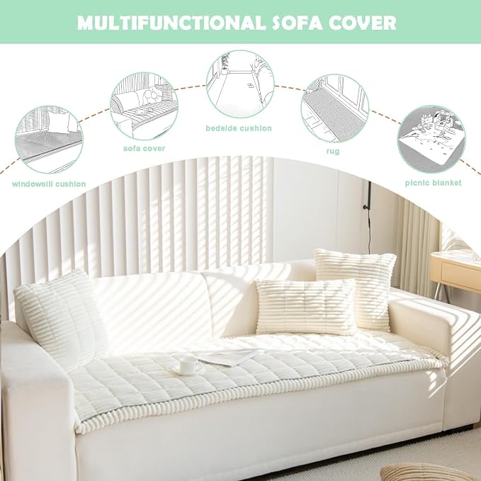 ZQFFB Couch Cover for Dogs Washable Non-Slip Pet Friendly Sofa Protector | Multiple Sizes Dog Blanket Fit Sectional Sofas & Loveseats, Prevents Pet Hair, Scratches & Stains - Image 3