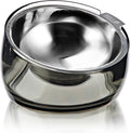Felli Pet Oblik Acrylic Raised Dog Food Water Bowl Stainless Steel Slanted Oval Dish for Short Leg Puppy & Small Medium Pet, Elevated Tilted Metal Feeder (Smoky, 1.5 Cups Oval Dish) by Felli