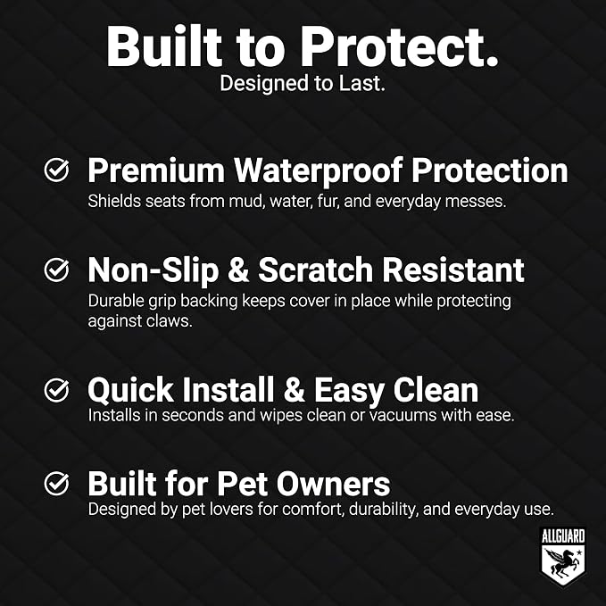 Dog Car Seat Cover for Back Seat, Waterproof, Scratchproof, Nonslip, Dog Hammock for Car, Safety Harness Included, Seat Covers for Pet Dogs, Truck & SUV Size (Black/Purple) - Image 3