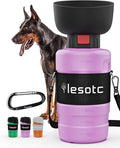 lesotc Dog Water Bottle Portable, 28oz Portable Dog Water Bottle with Bowl, Leak Proof Travel Bowl Dispenser for Dogs, One-Hand Squeeze Puppy Essentials for Walking, Hiking, Camping by lesotcbrand