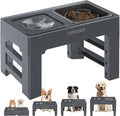 URPOWER 2-in-1 Elevated Slow Feeder Dog Bowls with No-Spill Water Bowl | 4 Height-Adjustable Raised Dog Bowls, Non-Slip Food and Water Bowls with Stand for Small, Medium, Large Dogs, Cats and Pets by URPOWER