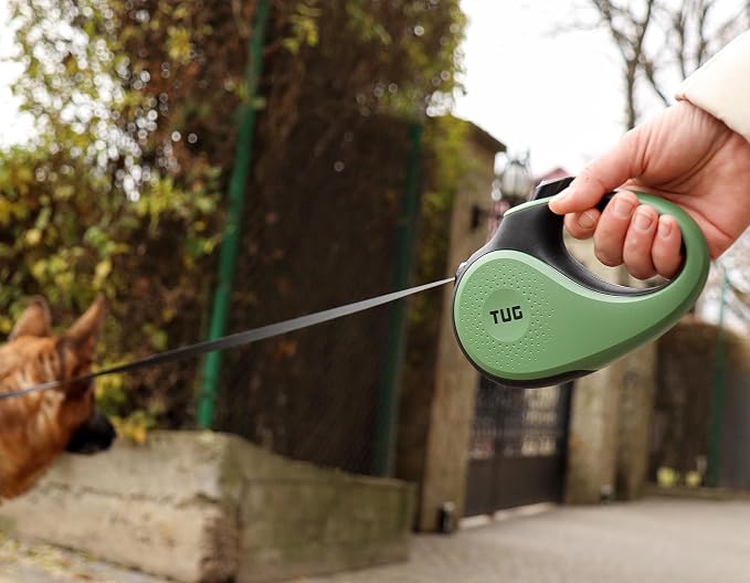 TUG Original Retractable Dog Leash, 16 ft (Medium, Green) | 360° Tangle-Free Retraction, 16 ft Tape, Quick Thumb Lock, Anti-Slip Handle, For Dogs Under 55 lbs - Image 3