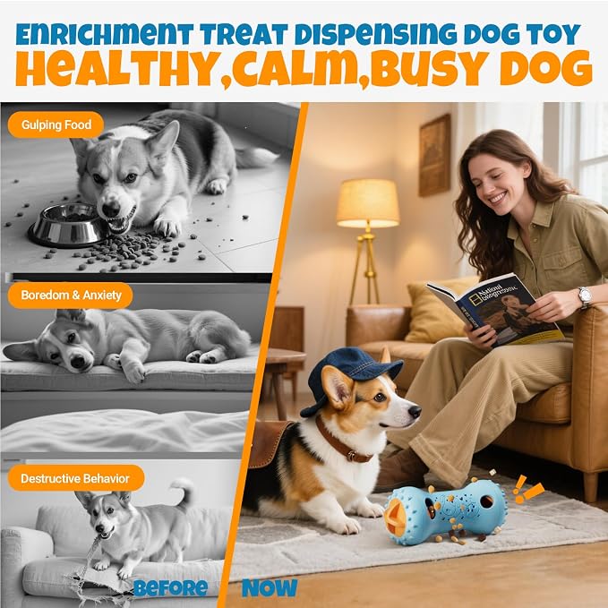 FOXMM Interactive Treat Dispensing Dog Toys – Adjustable Puzzle Toy | To Keep Dogs Busy, Enrichment, Mental Stimulation, Cognitive Fun and Boredom Buster for Puppy Teething, Small & Medium Dogs - Image 3
