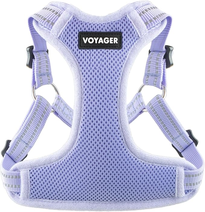 Voyager Step-in Flex Adjustable Dog Harness - Lavender, Small | 15 - 18" in Chest, Fully Adjustable, Reflective Bands, All Weather Breathable Air Mesh, Lightweight, Fast Drying by BestPetSuppliesLLC