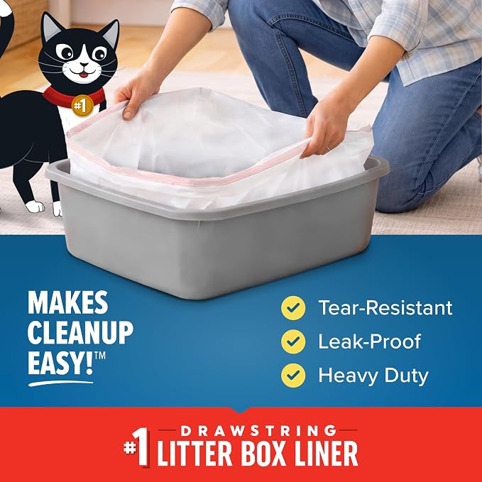 Jonny Cat Litter Box Liners Heavy Duty, Tear & Leak Resistant Jumbo 15ct - Image 3