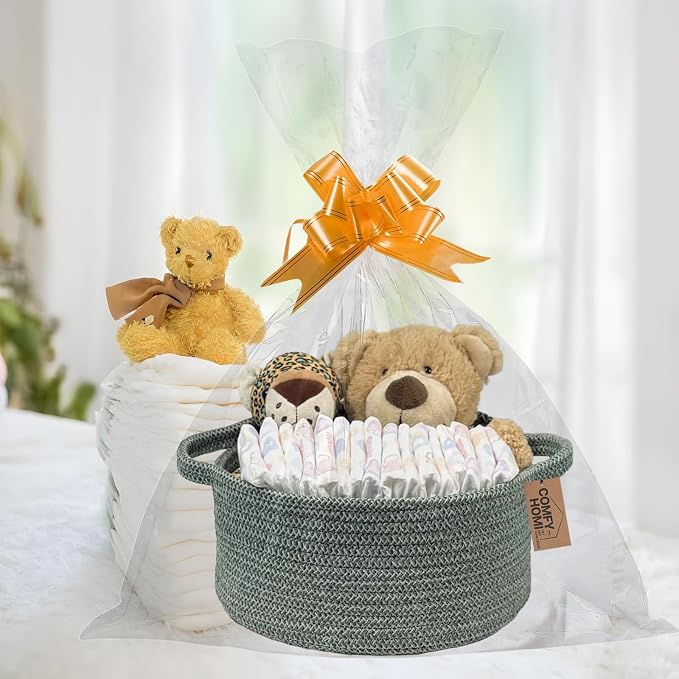 COMFY-HOMI Round Rope Basket with Handles for Shelves,Toys,Book, Cloth Storage Baskets for Organizing Toy Decorative Organizer for Living Room, Bathroom - Image 2