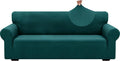ZNSAYOTX 1 Piece Jacquard Couch Covers for 3 Cushion Couch Living Room High Stretch Sofa Cover Pet Dog Friendly Anti Slip Thickened Slipcovers Furniture Protector (Large, New Pattern Blackish Green) by ZNSAYOTX