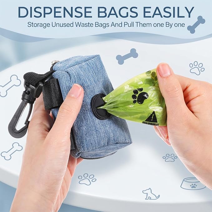 Amaxiu 3-Pack Dog Poop Bag Holder, Dog Waste Bag Dispenser, Leash Attachment Puppy Poop Bags Dispensers Portable for Outdoor Use Oxford Fabric Zipper Pouch for Cats Dogs Pets - Image 2