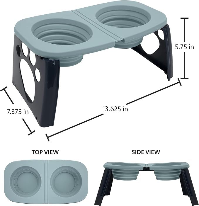 SPORT PET Elevated Travel Folding Bowls,Blue - Image 8