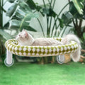 Sunhoo Cat Window Perch Bed Foldable Kitty Windowsill Hammock Shelf Seat Large Cats Suction Cup Indoor Kitten Window Sill Lounger with Soft Plush Cushion Machine Washable 21.26 * 11.8in (Green, M) by Sunhoo