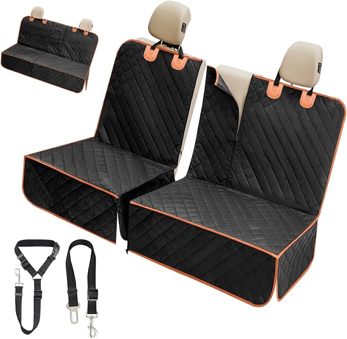 IVY&LANE Dog Car Seat Cover for Back Seat,Conversible 2-in-1 Waterproof Front Seat Cover,Heavy-Duty & Scratchproof Car Seat Protector Cover for SUVs,Trucks and Sedans,Large by IVYLANE