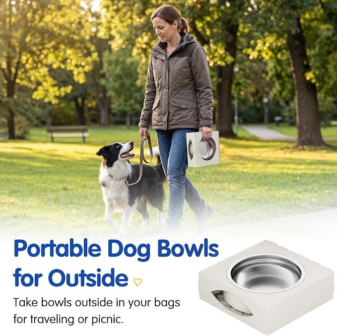 XIAZ Elevated Dog Bowls Large Breed Raised Dogs Bowl Stand Large/Medium Sized Dog Stainless Steel Food Water Bowl Stands 5 Heights Adjustable 9/11/12/14in Pet Feeder Dish Station - Image 5