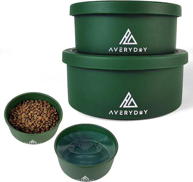 AVERYDAY 50 Oz Travel Dog Bowls with Lids, 2-in-1 Portable Pet Bowls for Food and Water, Leakproof Travel Dog Food & Water Bowl for Outdoor, Camping, Travel Dog Feeding Bowl, Daycare Pet Bowls by YourAveryDay