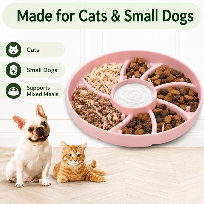 Slow Feeder Dog Bowl Silicone Suction Cup Anti Spill Dogs Cats | strong suction base prevents sliding, extends mealtime, reduces anxiety, textured surface, dishwasher safe - Image 8