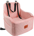 Lealchum Dog Booster Car Seat for Small/Medium Dogs,Soft Puppy Portable Car Seat with Elevated Cushion,Fits in Front/Back Seat,Fully Detachable and Washable,Easy to Install (Pink, Medium) by Lealchum