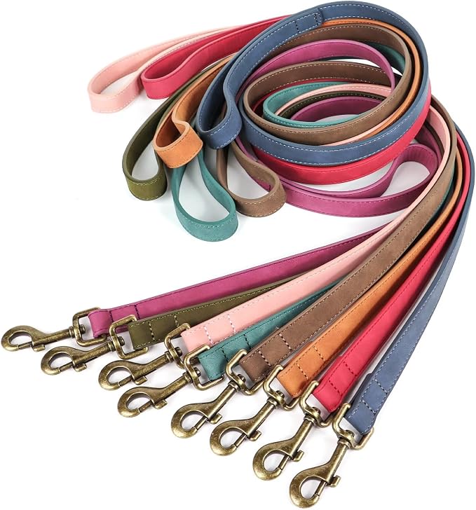 Didog PU Leather Dog Leash for Small Dogs, 5/8in x 4ft, Brown | Soft Grip Full Control, Easy Clean, Metal D-ring for Poop Bag Holder, Tangle-Free 360° Swivel Clasp, for Walking & Training - Image 7