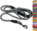 MayPaw Rope Dog Leash 3/4/6/7/8/10/12/15/20/30 FT, Heavy Duty Nylon Pet Leash, Soft Padded Handle Thick Lead Leashes for Large Medium Dogs (Black, 1/2" * 7') by MayPaw
