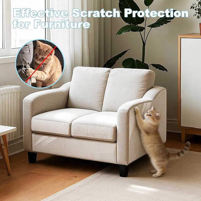 Anti Cat Scratch Furniture Protector, 161.5" x 12.4" | Cat Scratch Deterrent Protection, Clear Single-Sided, Strong Adhesion, Residue-Free, Couch,sofa,& Wood Furniture - Image 4