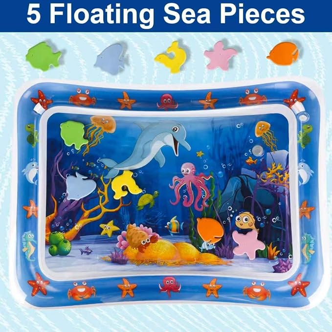 2026 Upgraded Thickened Cat Water Sensory Play Mat, Anti-Scratch Leak Proof Cooling Pad with Floating Fish Toy, Interactive Hunting Exercise Mat for Indoor Cats - Image 6