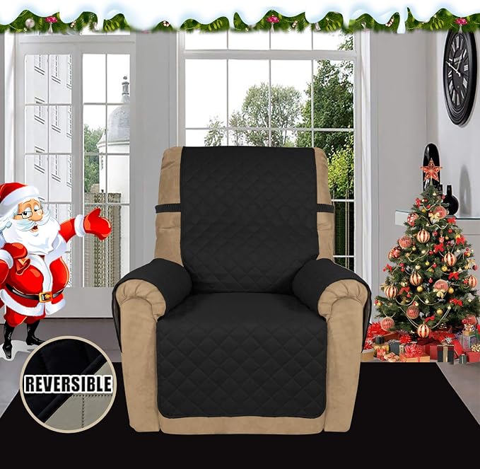 Easy-Going Reversible Couch Cover, Recliner 19 in, Black/Beige | Machine Washable Slipcover For Dogs, Water Resistant Furniture Mat For Living Room, Non-Slip Sofa Cover, Pet Friendly - Image 2